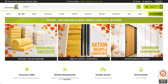 Bauwolf Baustoffe Webshop
